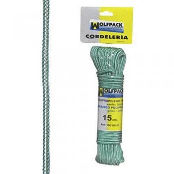 WOLFPACK LINEA PROFESIONAL 16010035 Cuerda Trenzada Polipropileno Blanca/Verde