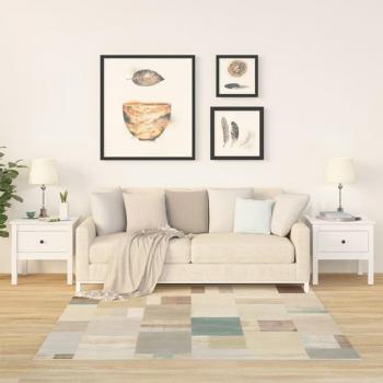 Mesa auxiliar 2 uds madera maciza de pino 50x50x49 cm en color Natural, Blanco y Gris - Mesa de sofá, Mesa de Entrada para Salón, Consola de Entrada, Mueble Recibidor, Mesita
