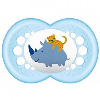 MAM chupete DecorClassic - a partir de 6 meses - Silicona - Juego de 2 chupetes cuadro de esterilización - colores al azar
