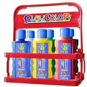 Playcolor Finger Paint 250ml basket - Pintura De Dedos - 6 colores surtidos - 17691