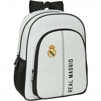 Mochila Infantil Real Madrid 1ª Equipación 24/25 - 38cm, 15 Litros, Adaptable a Carro Safta