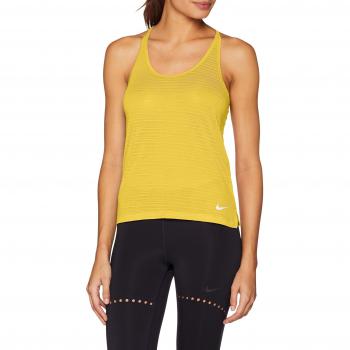 Nike Miler Top, otoño/Invierno, Mujer, Color Bright Citron/Heather/Reflective Silver, tamaño Large