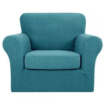 MAXIJIN 2 Piezas Fundas Fundas de Silla Jacquard más Nuevas con Brazos, Fundas de Silla elásticas Antideslizantes para Sala de Estar, Perros, Funda de sofá elástica