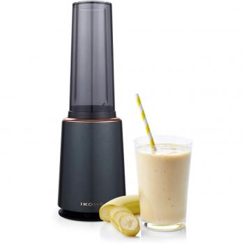 IKOHS Batidora de Vaso ABDA - Batidora de Vaso Individual, 230W, Compacta Alta Velocidad, Batidora Smoothies y Zumos, 1 Vaso de 400ml, Sin BPA, Cuchillas de Acero Inoxidable, Color Grafito