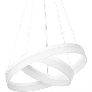 Lámpara de Techo Moderna de Aluminio Blanco con Luz LED Integrada y 2 Anillos Redondos Ajustables Puzi