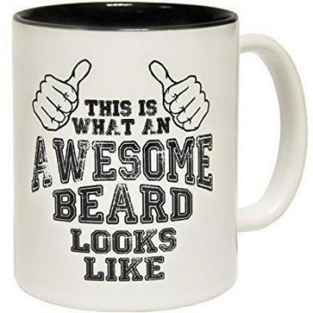 123t Tazas THIS IS WHAT AN AWESOME BEARD LOOKS LIKE Taza De Cerámica Eslogan Con Interior Negro