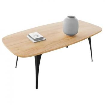 Mesa de centro angular Oswego 125, roble dorado artesanal, 45x60x120cm, aglomerado laminado