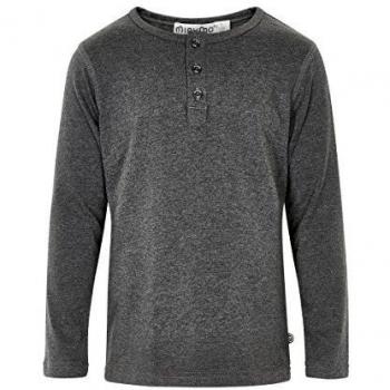 Minymo Camiseta de manga larga para niños, Talla: 146, Color: Gris oscuro, 3741