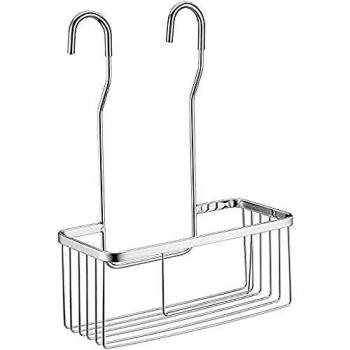 Ibergrif M34028, Estantería Ducha sin Taladros, Cesta Colgante de Inoxidable, Cesta Jabon Grifo, Plata