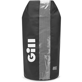 Gill Bolsa Estanca Voyager 50L Negra con capacidad de 50 litros, material impermeable, cierre enrollable para mayor estanqueidad, asas ajustables y acolchadas para un transporte cómodo, diseño ligero y resistente al desgaste