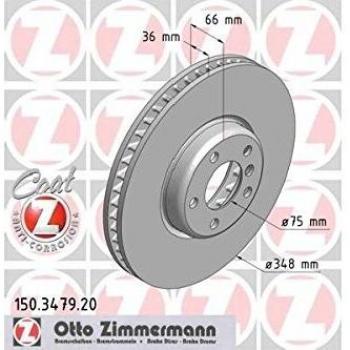Zimmermann 150,3479.20 Disco de Freno Trasero, Perforado, Sport Coat Z