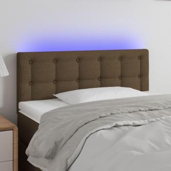 Cabecero LED de Tela Marrón Oscuro 80x5x78/88 cm