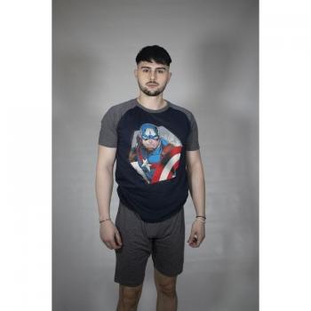 Pijama verano adulto Capitán América negro