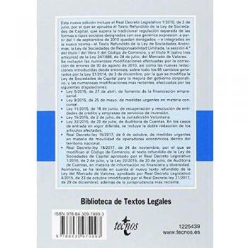 Ley de Sociedades de Capital: Texto refundido aprobado por Real Decreto Legislativo 1/2010, de 2 de julio