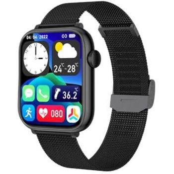 Reloj Inteligente 5.2 con Memoria Flash y Pulsera Milanesa Negra