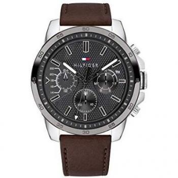 Tommy hilfiger mens multi dial quartz watch with leather strap 1791562