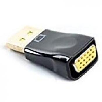 LANBERG Adaptador DISPLAYPORT A VGA AD-0001-BK RESOLUCION hasta 1080P 60HZ 15 Pines Negro