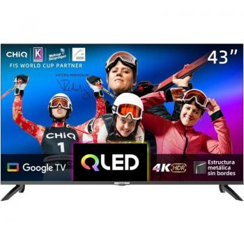 Televisor Inteligente CHiQ U43QM8E 43 QLED UltraHD 4K HDR, Google TV, Dolby Audio, DBX-TV, Diseño Sin Marco