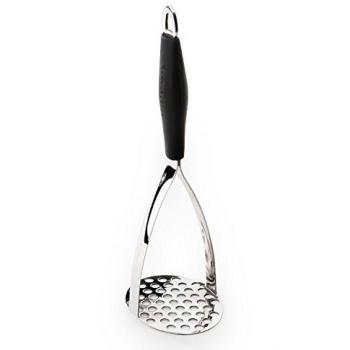 Puré de patata, Ninork Heavy Class Simple Operación Potato Press Soft-Grip Masher de patata de acero inoxidable con mango de silicio