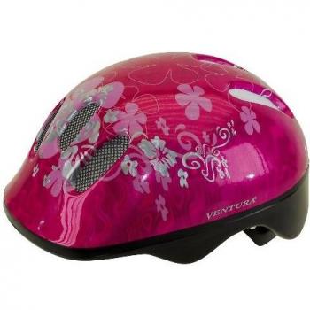 Ventura Flower - Casco de Ciclismo para niños, Color Rosa, 52-57 cm