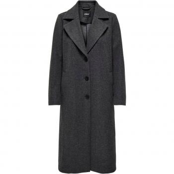 Only Emma Women's Long Coat Dark Grey Melange