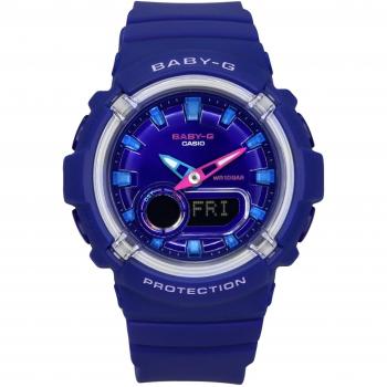 Casio Baby-G Women's Analog Digital Quartz Watch with Resin Strap and 100M Water Resistance - Blue and Black Dial Options