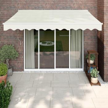 Toldo Retráctil de Aluminio y Tela Color Crema 3,5x2,5 m