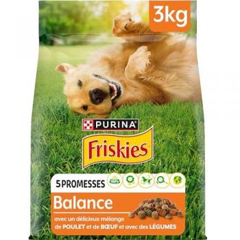 Purina FRISKIES Balance Dog con pollo, vacuno y verduras - Pack económico: 3 x 3 kg - Croquetas para Perros Adultos