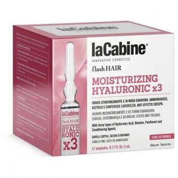 laCabine Ampollas Flash Hair Hidratante Hyalurónico 7 x 5 ml - Ampollas capilares hidratantes para cabello fino, seco o dañado
