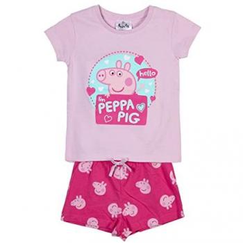 Pijama de Verano Peppa Pig Rosa para Niña 2 Piezas Algodón 100%