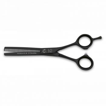 Tijera de peluquería para esculpir Titanium 5.5 - 3 Claveles ES 28 (Ref. 12497)