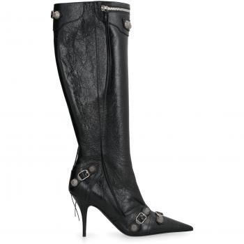 Balenciaga Women's Le Cagole Leather Boots in Black | Size 37 | 694395WAD4E1081