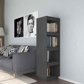 Estantería divisor de espacios madera maciza pino 40x35x135 cm Natural, Blanco, Gris - Mueble de Almacenaje para Oficina, Estudio, Sala de Estar y Dormitorio