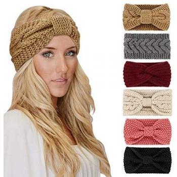 DRESHOW 6 Piezas Diadema Mujer Invierno Diadema Cabeza Anchas Cabello Turbante Banda Accesorio Pelo para Mujer Niñas