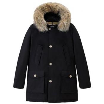 Woolrich Men's Black Arctic Parka Jacket with Removable Fur Hood - Size XL