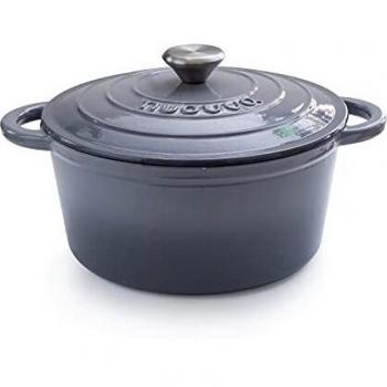 Cacerola de Aluminio Fundido Antiadherente con Tapa Gris 24 cm 4,7 Litros