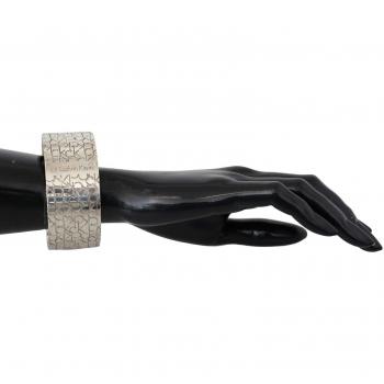 Calvin Klein Silver Logo Bangle Bracelet 160g 925 Sterling Silver ONE SIZE Female Gray
