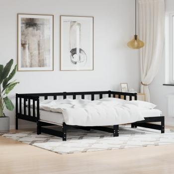 Sofá cama nido de madera maciza de pino negro 90x190 cm