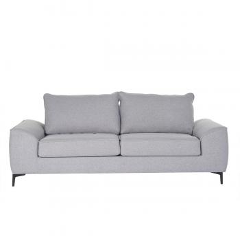 Sofá cama de diseño 3 plazas de tela gris y metal negro GAEL