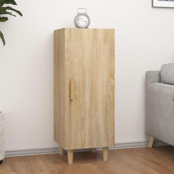 Aparador de madera contrachapada 34,5x34x90 cm con puertas y cajón, acabado roble Sonoma, mueble de almacenaje moderno para salón