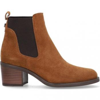 Botines Alpe 2202-1101 para mujer en piel baby silk color marrón con suela antideslizante