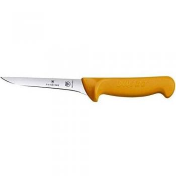 Cuchillo Deshuesador Swibo Victorinox, Recto, Estrecho, Hoja de Acero Inoxidable de 16 cm, Funda Incluida, Color Plateado/Naranja