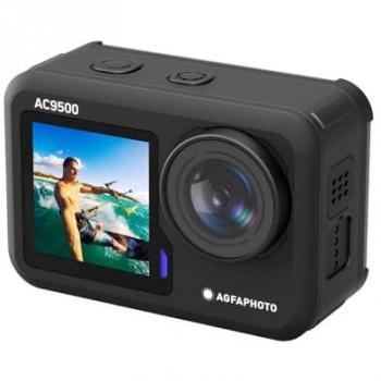 Cámara Deportiva AGFA Photo AC9500 - Vídeos 4K a 30 FPS, Fotos de 16 MP, Doble Pantalla, Gran Angular de 170°, Estabilización Antivibraciones, WiFi, Imper