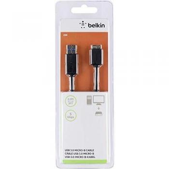 Belkin F3U166BT0.9M - Cable USB 3.0, Color Negro
