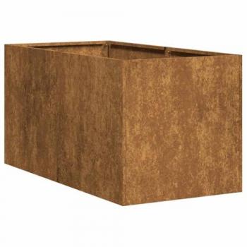Weather-Resistant Rusty Steel Planter 40x80x40 cm