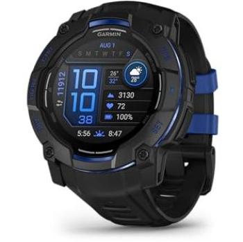 Garmin Instinct 3 AMOLED GPS Smartwatch - 50mm, Black with Bolt Blue Silicone Band