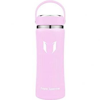 Super Sparrow Botella de Agua Acero Inoxidable - 500ml, Boca Ancha Termo, Sin BPA Free, Botellas Termica Reutilizable Frascos Térmicos para Niños & Adultos, Deporte, Oficina, Yoga, Ciclismo
