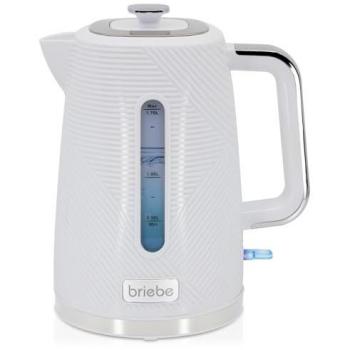Hervidor de Agua Eléctrico Briebe Elegance 1,7L Inalámbrico Ebullición Rápida Libre de BPA Base 360° 2200W Blanco