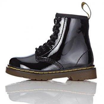Dr. Martens INFANTS Patent BLACK - Zapatos con cordones de cuero infantil, Negro