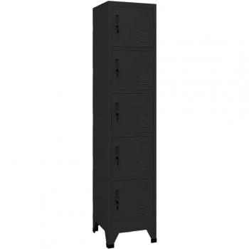 vidaXL Locker Cabinet Black 38x40x180 cm Steel